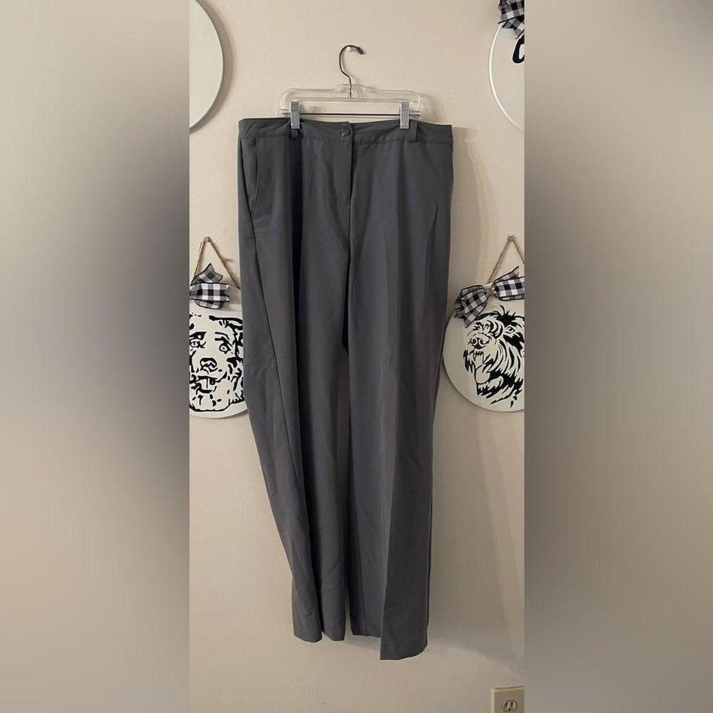 Chadwicks Womens Gray Straight Leg Dress Pants Slacks Size 10 Charcoal Office